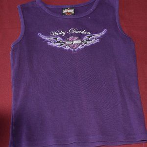 Purple Harley-Davidson crop top